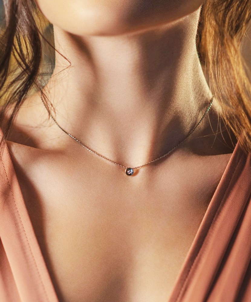 Dzeltena zelta ķēdīte ar briljanta piekariņu - Goldinga