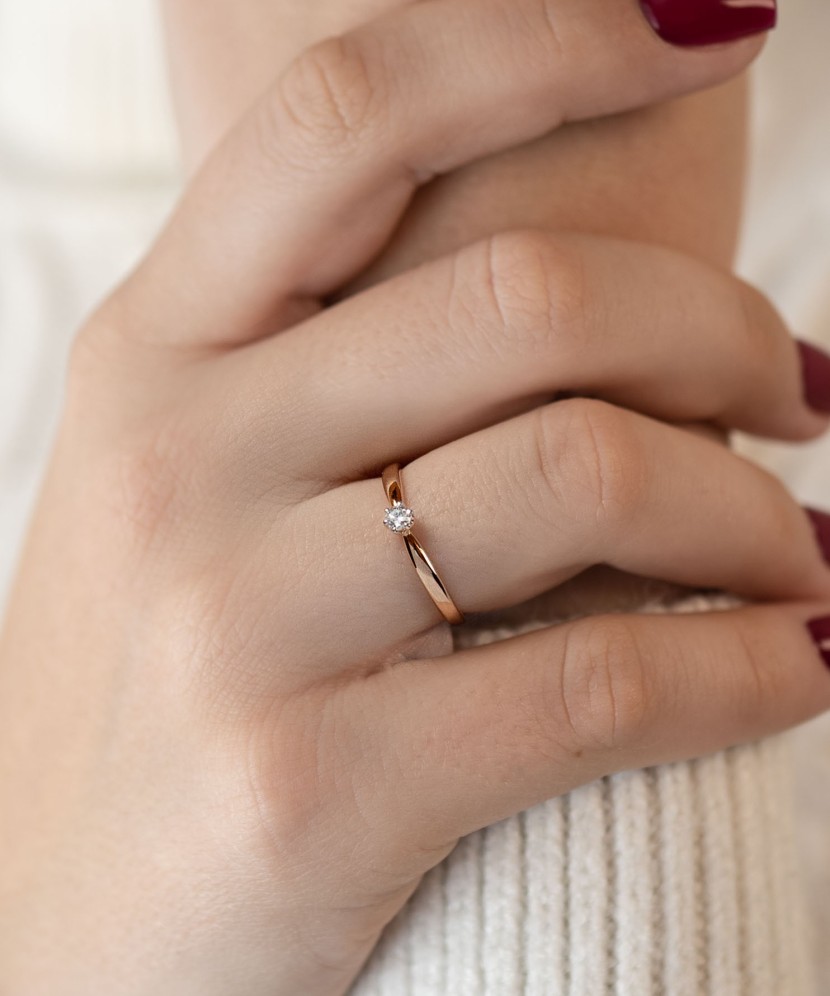 Zelta gredzens ar briljantu - Goldinga