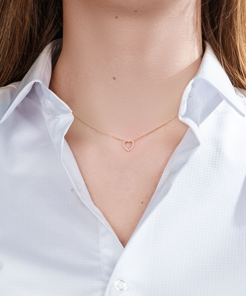 Zelta Ķēdīte Ar Cirkonija Piekariņu "sirds" - Goldinga