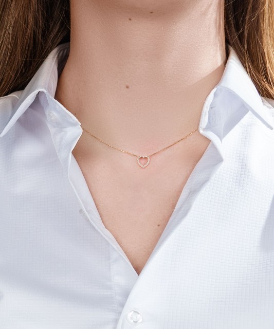 Zelta Ķēdīte Ar Cirkonija Piekariņu "sirds" - Goldinga