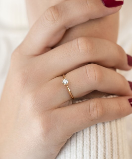 Zelta gredzens ar cirkoniju - Goldinga