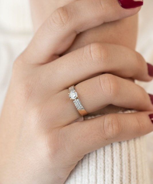 Zelta gredzens ar cirkonijiem - Goldinga