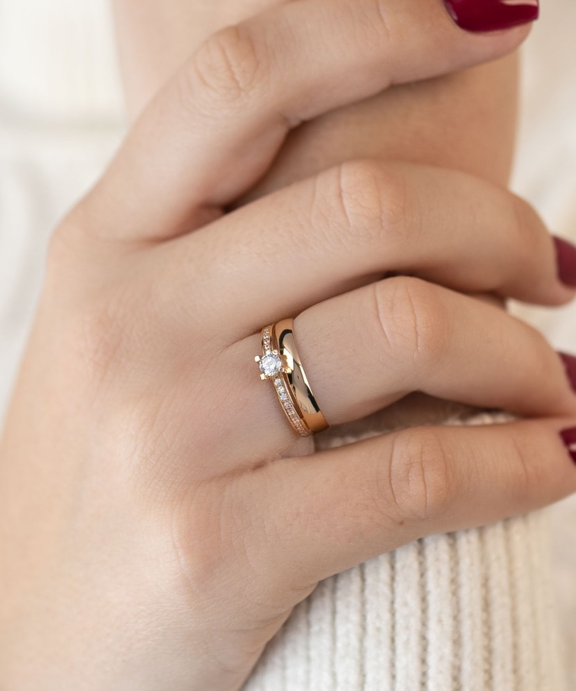 Zelta gredzens ar cirkonijiem - Goldinga