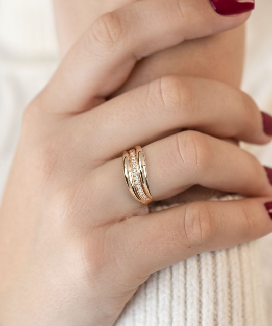 Zelta gredzens ar cirkonijiem - Goldinga