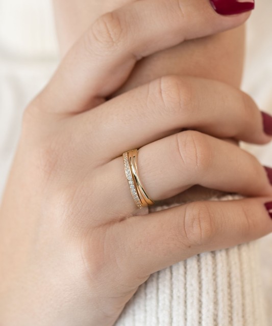 Zelta gredzens ar cirkonijiem - Goldinga