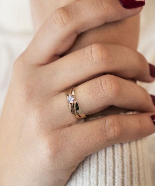 Zelta Gredzens Ar Cirkoniju - Goldinga