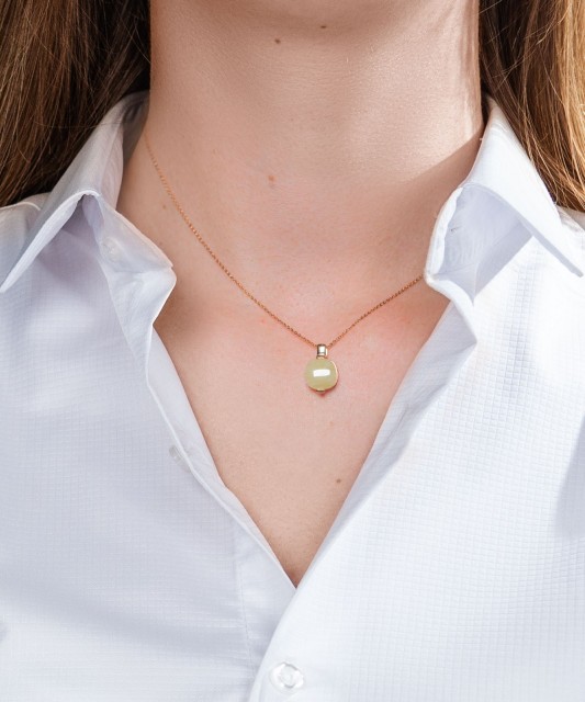 Золотой кулон/подвеска с янтарём