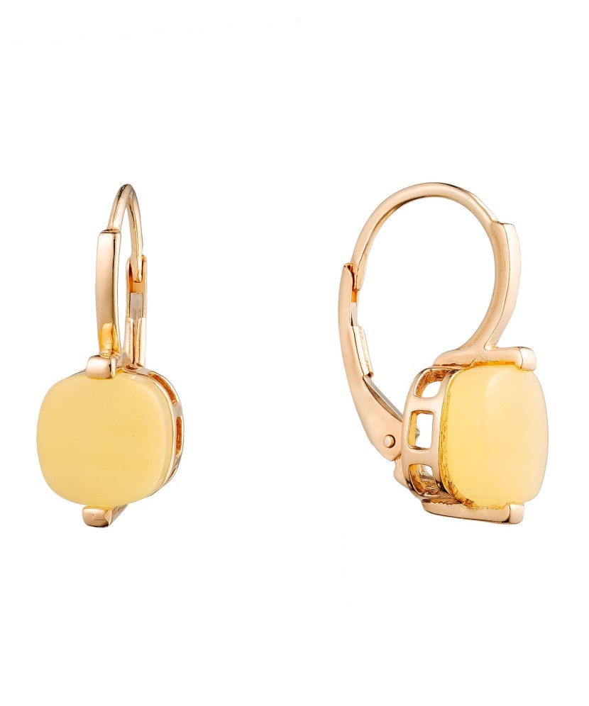 Золотые серьги с янтарем