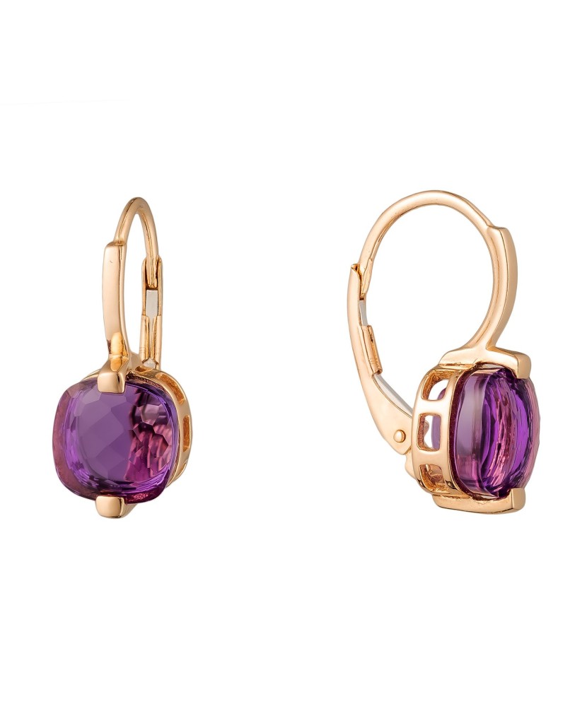 Золотые серьги с аметистами