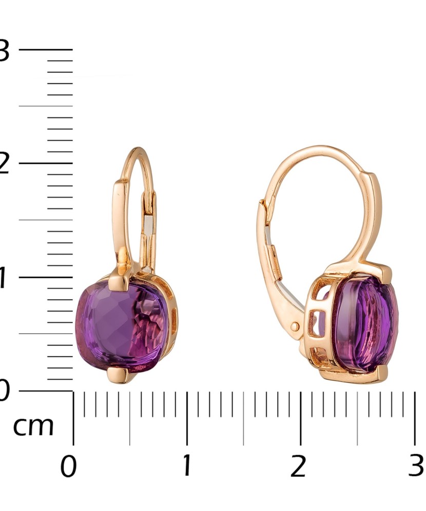 Золотые серьги с аметистами