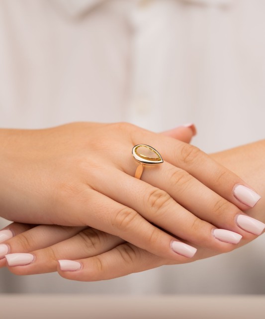 Zelta gredzens ar kvarcu - Goldinga