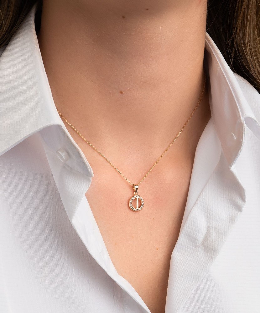 Zelta piekariņš ar cirkonijiem, I burts - Goldinga