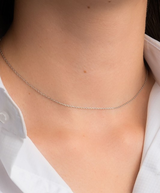 Sudraba ķēdīte ar rodija pārklājumu "Anchor" 1.1mm - Goldinga