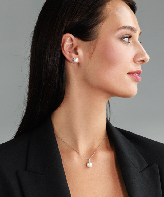 Sudraba auskari ar pērlēm