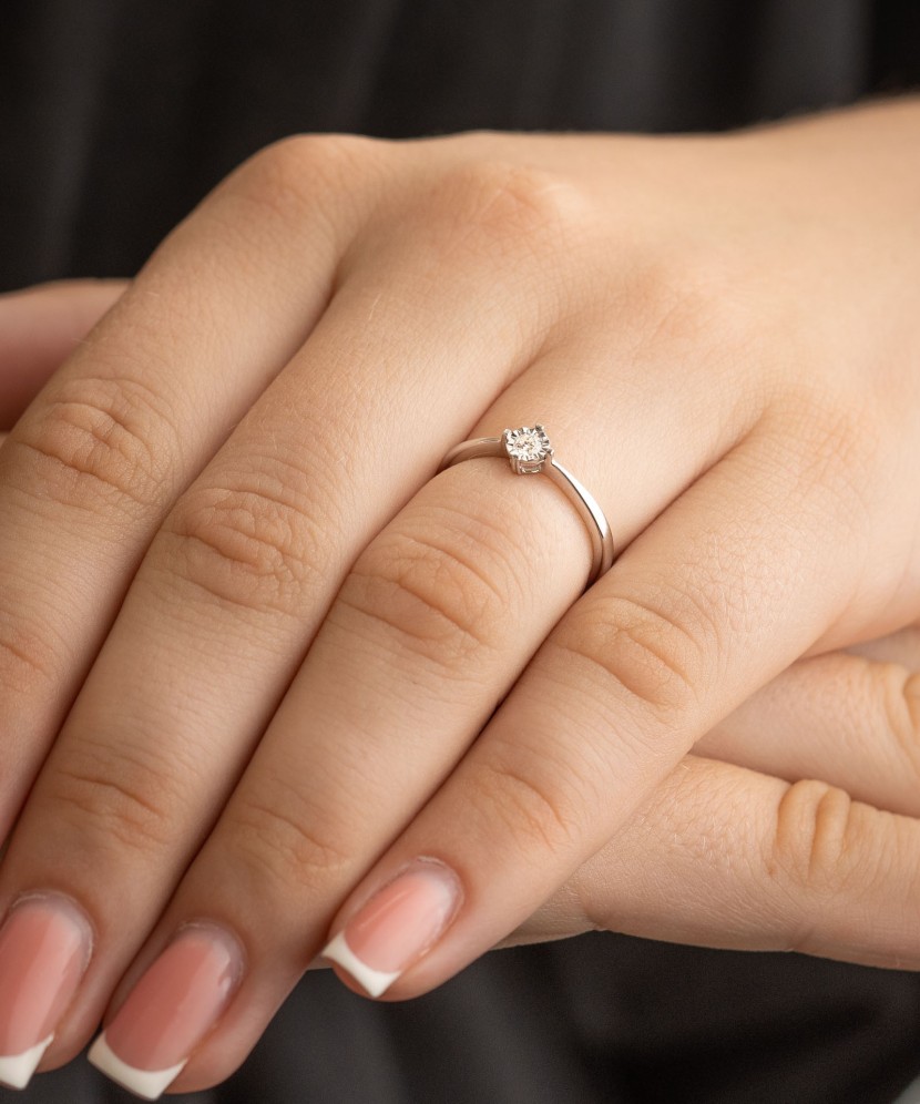 Baltā zelta gredzens ar briljantiem - Goldinga