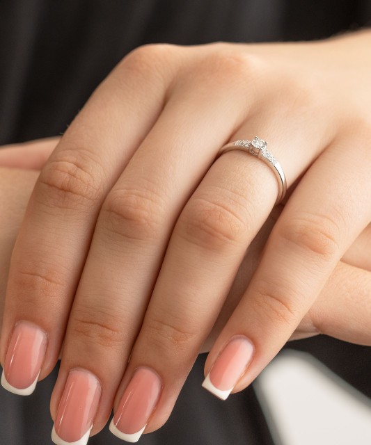 Baltā zelta gredzens ar briljantiem - Goldinga