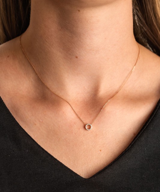 Zelta ķēdīte ar briljanta piekariņu - Goldinga