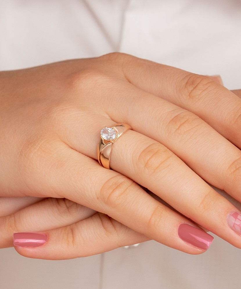 Zelta gredzens ar cirkoniju - Goldinga