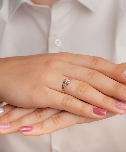 Zelta gredzens ar cirkoniju - Goldinga