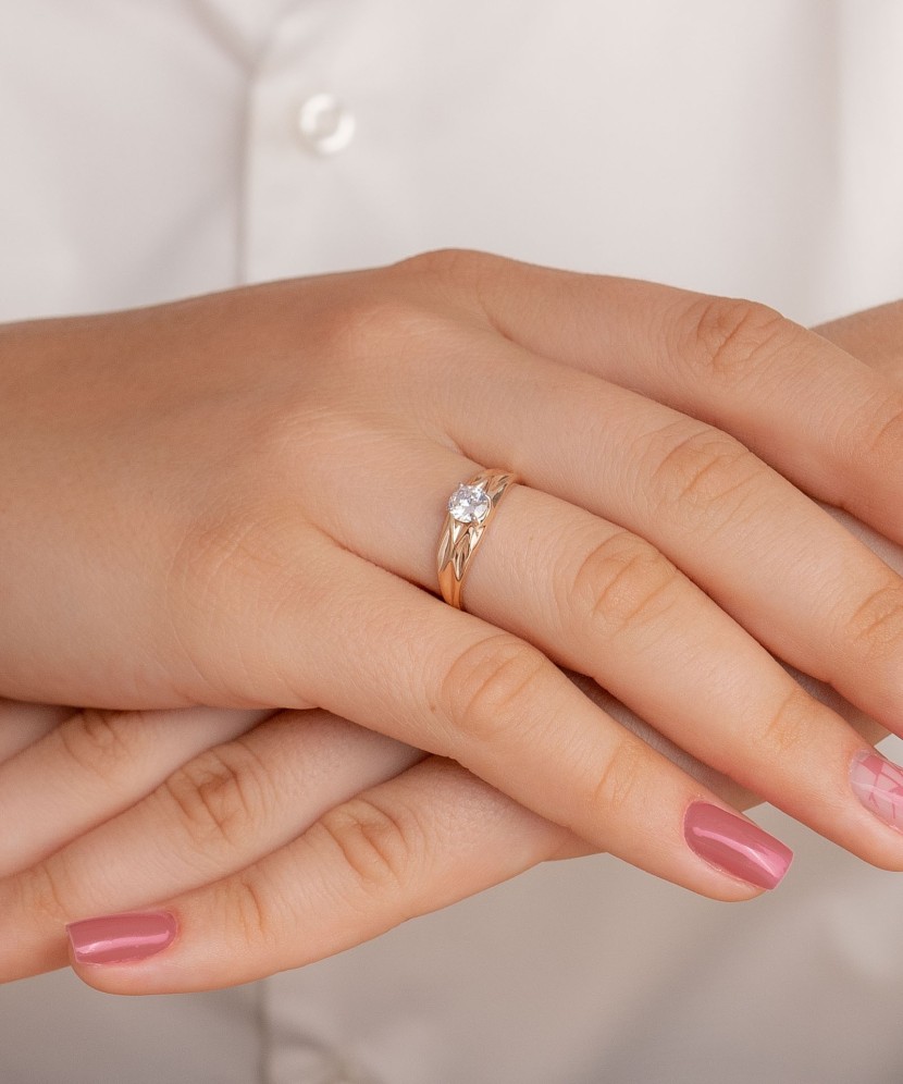 Zelta gredzens ar cirkoniju - Goldinga