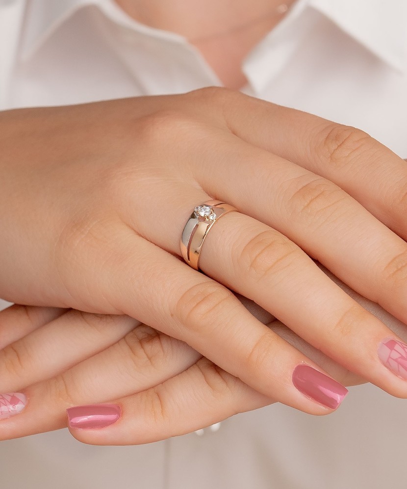 Zelta gredzens ar cirkonijiem - Goldinga