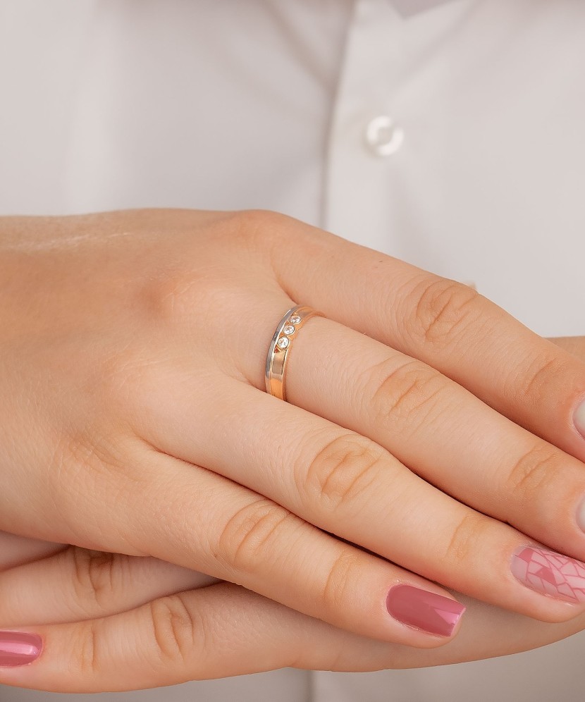 Zelta gredzens ar cirkonijiem - Goldinga