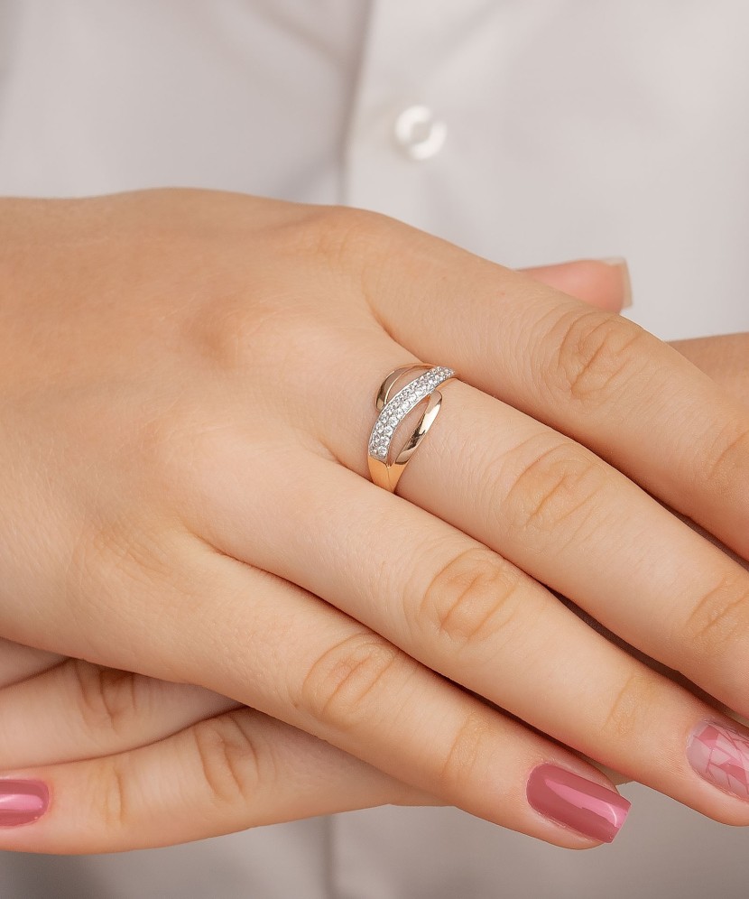 Zelta gredzens ar cirkonijiem - Goldinga