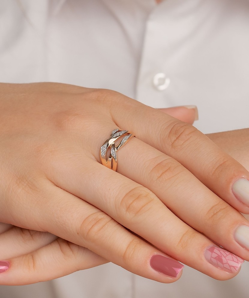 Zelta gredzens ar cirkonijiem - Goldinga