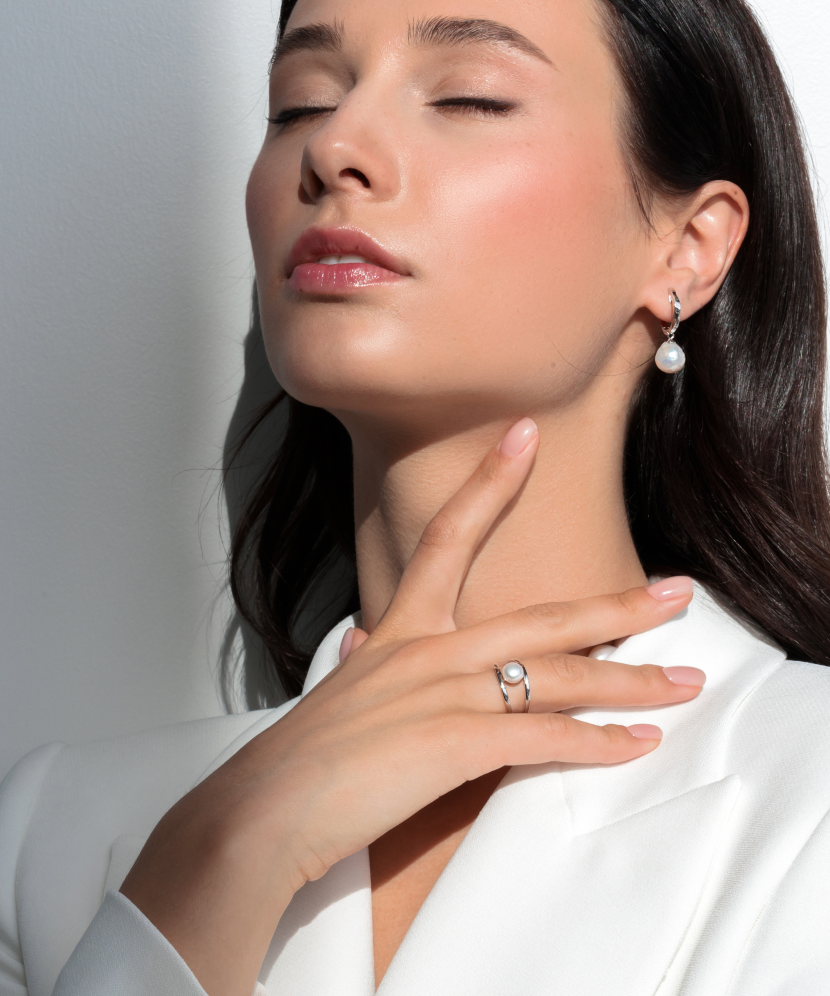 Sudraba gredzens ar pērli