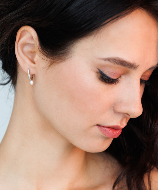 Sudraba auskari ar pērlēm un cirkonijiem - Goldinga