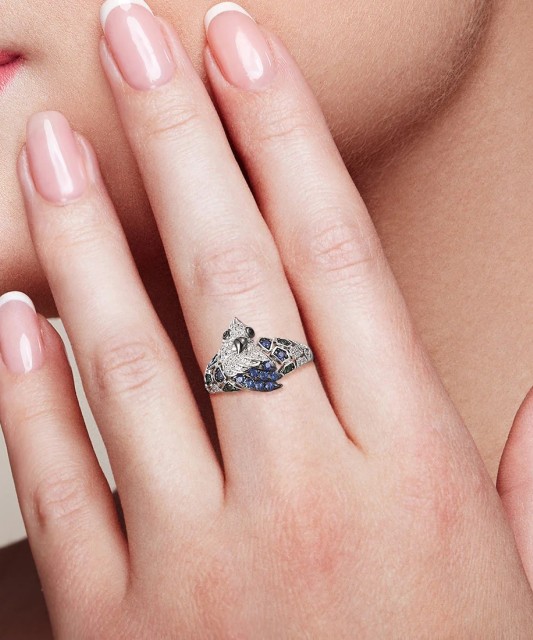 Sudraba gredzens ar cirkonijiemun špineļiem - Goldinga