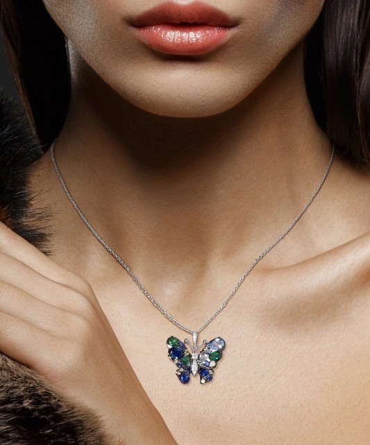 Sudraba piekariņš ar cirkonijiem "Tauriņš" - Goldinga