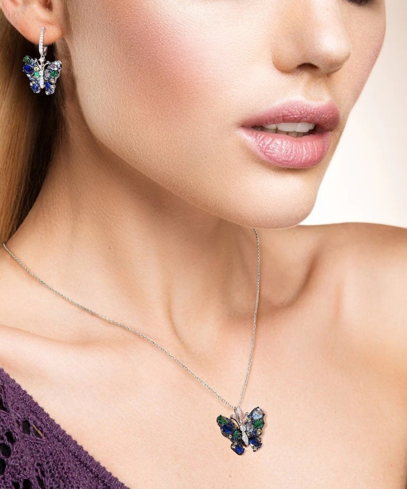 Sudraba piekariņš ar cirkonijiem "Tauriņš" - Goldinga