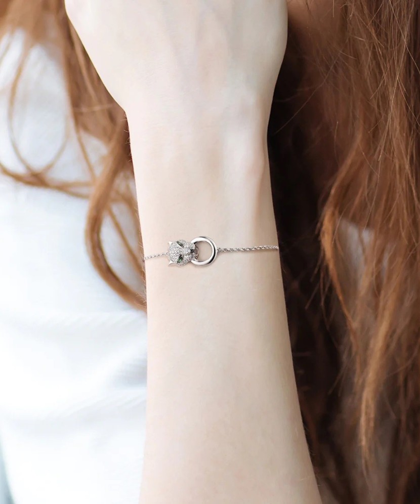 Sudraba rokassprādze ar cirkoniem un spineļiem - Goldinga