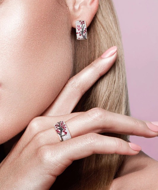 Sudraba auskari ar spineļiem un cirkoniem - Goldinga