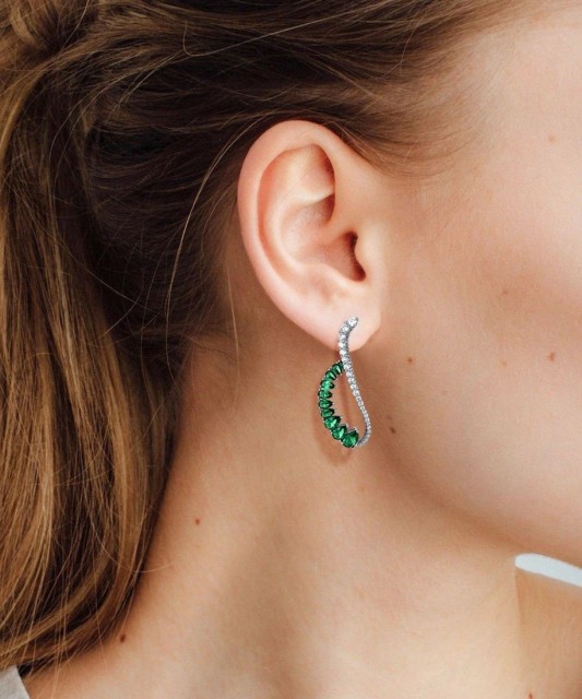 Sudraba auskari ar spineļiem un cirkoniem - Goldinga