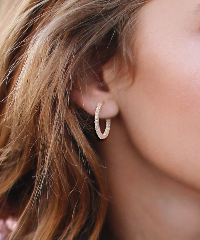 Серьги из позолоченного серебра с цирконами