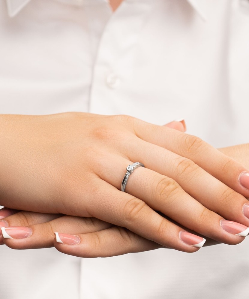 Baltā Zelta Gredzens ar briljantiem - Goldinga