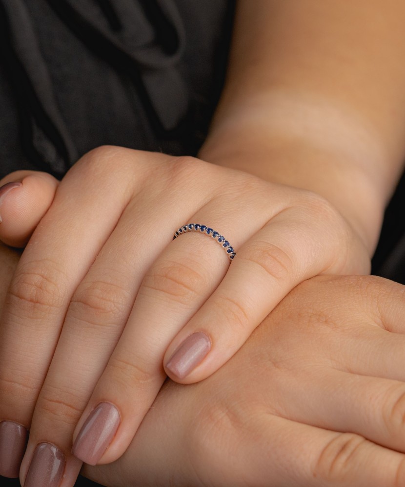 Baltā zelta gredzens ar safīriem - Goldinga