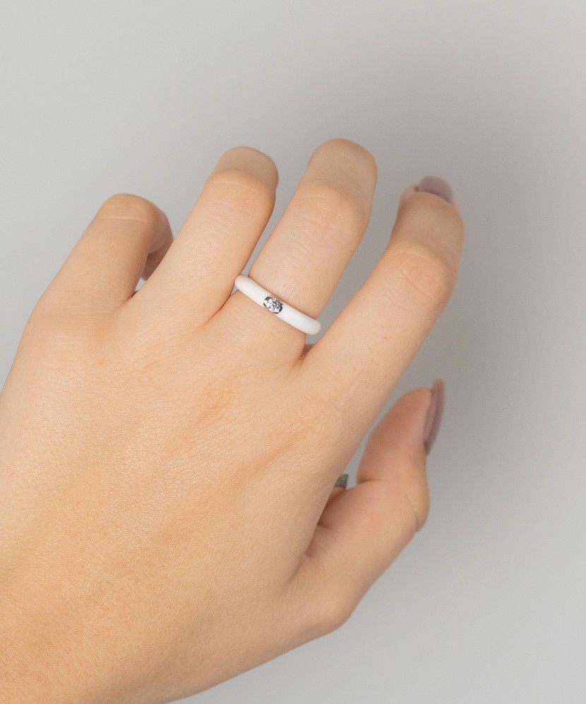 Sudraba gredzens ar emalju un cirkoniem - Goldinga