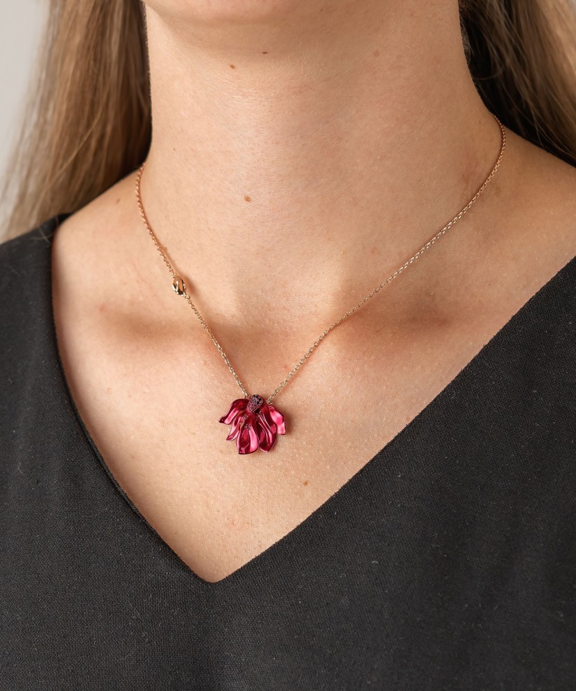 Позолоченная серебряная цепочка с подвеской из циркона