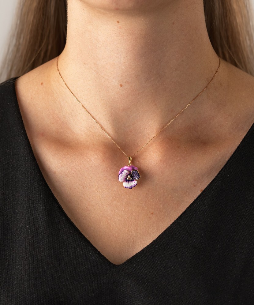 Sudraba zeltīts kulons ar emalju un cirkoniem - Goldinga