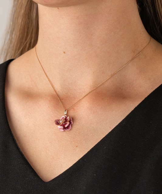 Sudraba zeltīts kulons ar emalju un cirkoniem - Goldinga