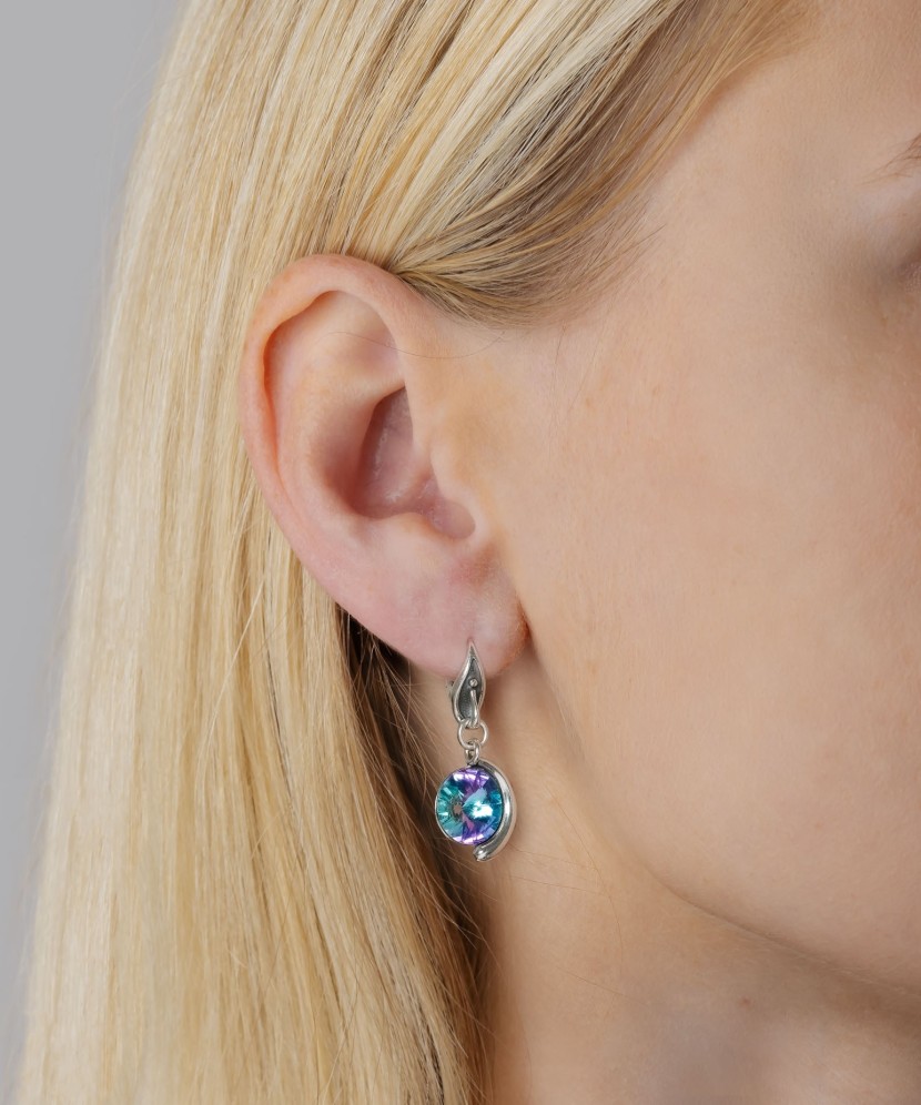 Sudraba auskari ar kristāliem - Goldinga