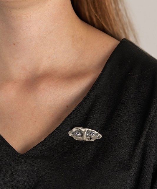 Sudraba broša ar cirkoniju - Goldinga