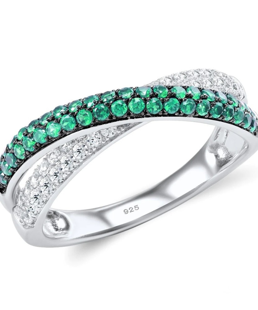 Серебряное кольцо со шпинелями и цирконами