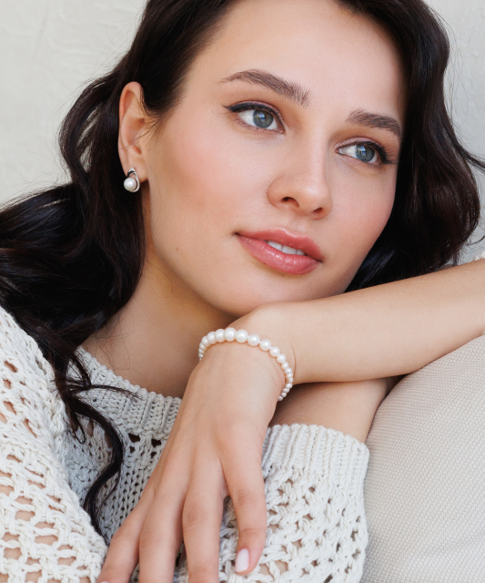 Серьги из серебра с жемчугом