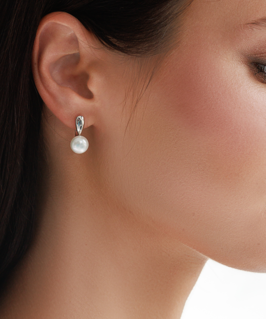 Sudraba auskari ar pērlēm - Goldinga