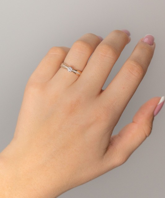 Zelta gredzens ar cirkonijiem - Goldinga