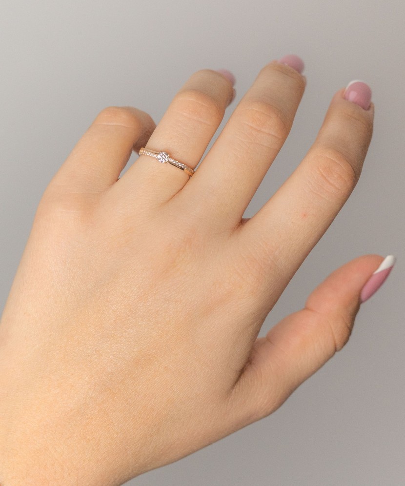 Zelta gredzens ar cirkonijiem - Goldinga